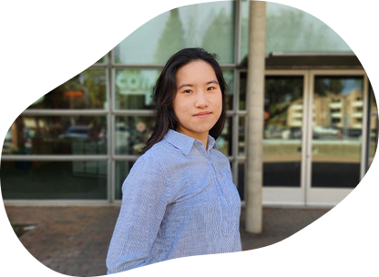 Ada posing before a public library.